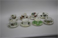 LOT OF 8 ASSORTED CUPS AND SAUCERS