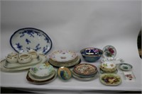 LOT OF CREAM AND SUGAR, SERVING PLATTERS AND