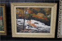 FRAMED SIGNED O. RAY KNOX OIL ON BOARD 26X21