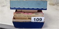 RECIPE BOX WITH ADVERTISING