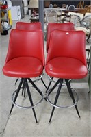 4 RETRO STYLE SWIVEL BAR CHAIRS AND STOOL 31"