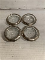 Lot of Sterling Silver & Glass Coasters