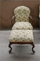 OCCASIONAL ARM CHAIR WITH FOOTSTOOL