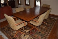 Formal solid wood & cast iron dining set