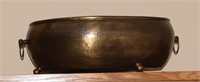 Large handled & footed brass planter