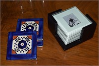 Lot of glass and painted porcelain coasters