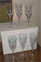 Lalique crystal ANGE Champagne Flutes Verres Cham