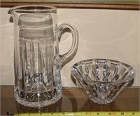 Lead crystal pitcher & Reed & Barton Equinos bowl