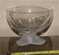 Lalique France crystal Igor Koi Fish compote bowl