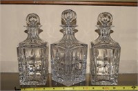 (3) St Louis France crystal liquor decanters
