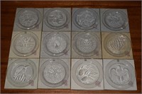 Lalique France crystal Annual Plate set 1965-1976