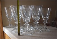 Lot of 9 matched heavy glass goblets