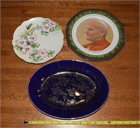 (3) Porcelain plate lot Pope & Limoges