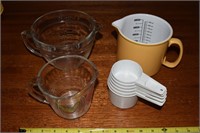 Tupperware Glass & Porcelain measuring bowls cups