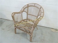 Painted Wicker Chair - 15" Seat / 32" Back