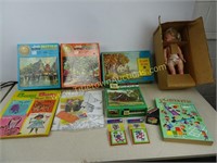 Assorted Vintage Puzzles / Coloring Books / and