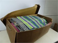 Box of Vintage Blankets Quilts and More - Signs