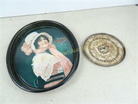 Two Vintage Metal Trays - One is Coca Cola