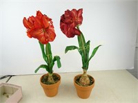 Set of 2 Artificial Plants in Terra Cotta Pots