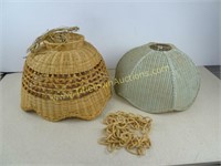 Wicker Hanging Light with Extra Wicker Shade
