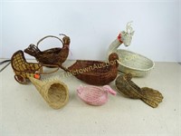 Animal Shaped Wicker Baskets and More