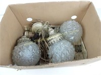 Plug In Hanging Light Fixture with 3 Glass Globes