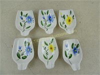 Lot of 6 Vintage 1960's Spoon Rests / Ash Trays