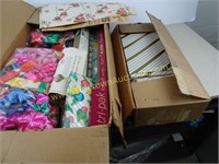 Two Boxes of Vintage Holiday Gift Wrap and More