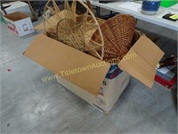 Huge Box of Wicker Baskets and More