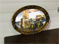ornate framed oval mirror - 23" x 17"