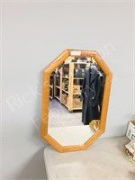 oak framed mirror- 19.5" x  30"