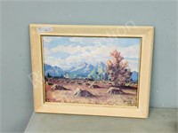framed print-"Hay Stooks", Duncan 1958