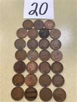 (27) Indian Head Cents 1880's - 1909