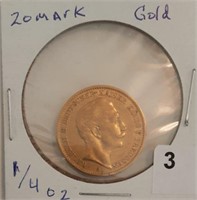 20 Mark Kaiser German 1/4 oz Gold Coin