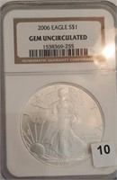 2006 Silver Eagle, Gem Unc, NGC