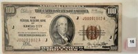 1929 $100 Federal Reserve Note, Kansas City