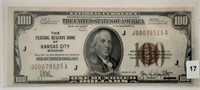 1929 $100 Federal Reserve Note, Kansas City