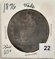 1876 Trade Dollar, toned