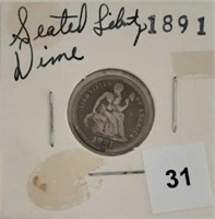 1891 Seated Dime