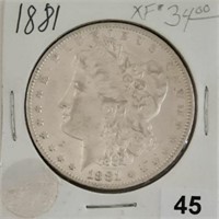 1881 Silver Morgan Dollar, nice