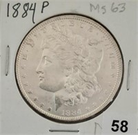 1884 Silver Morgan Dollar, nice