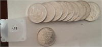 9 - 1989P & 1 - 1989S Silver Morgan Dollars, nice,