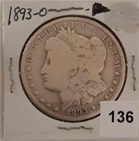 1893O Silver Morgan Dollar, key