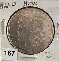 1921D Silver Morgan Dollar