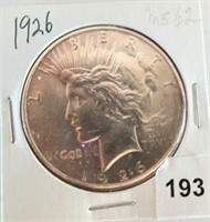 1926 Silver Peace Dollar, nice