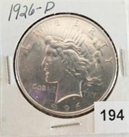 1926D Silver Peace Dollar, nice
