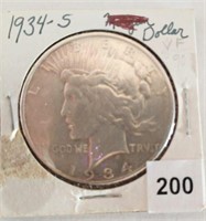 1934S Silver Peace Dollar