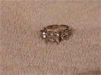 Sterling Silver CZ Princess Engagement Ring