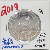 1oz .999 Silver Krugerand Round