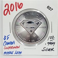 1oz .999 Silver Superman Maple Leaf Round